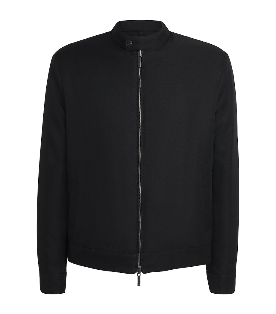 Emporio Armani Black Technical Fabric Blouson Jacket