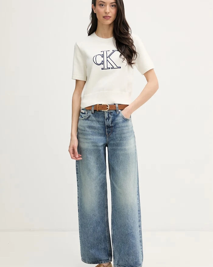 Calvin Klein Jeans kadın pamuklu kazak tipi tişört