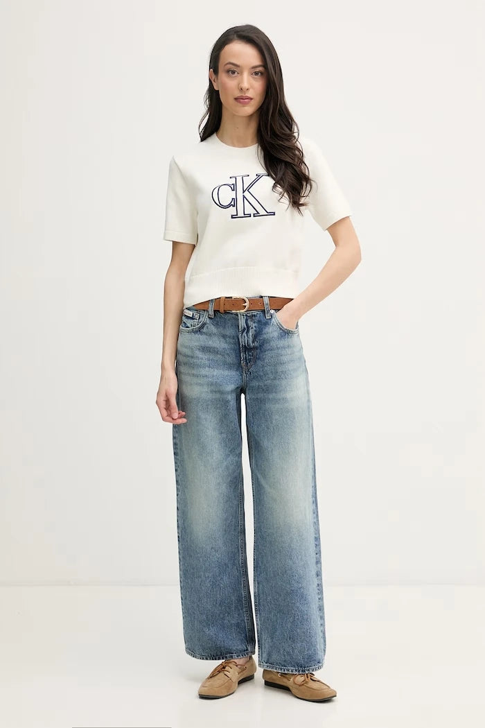 Calvin Klein Jeans kadın pamuklu kazak tipi tişört