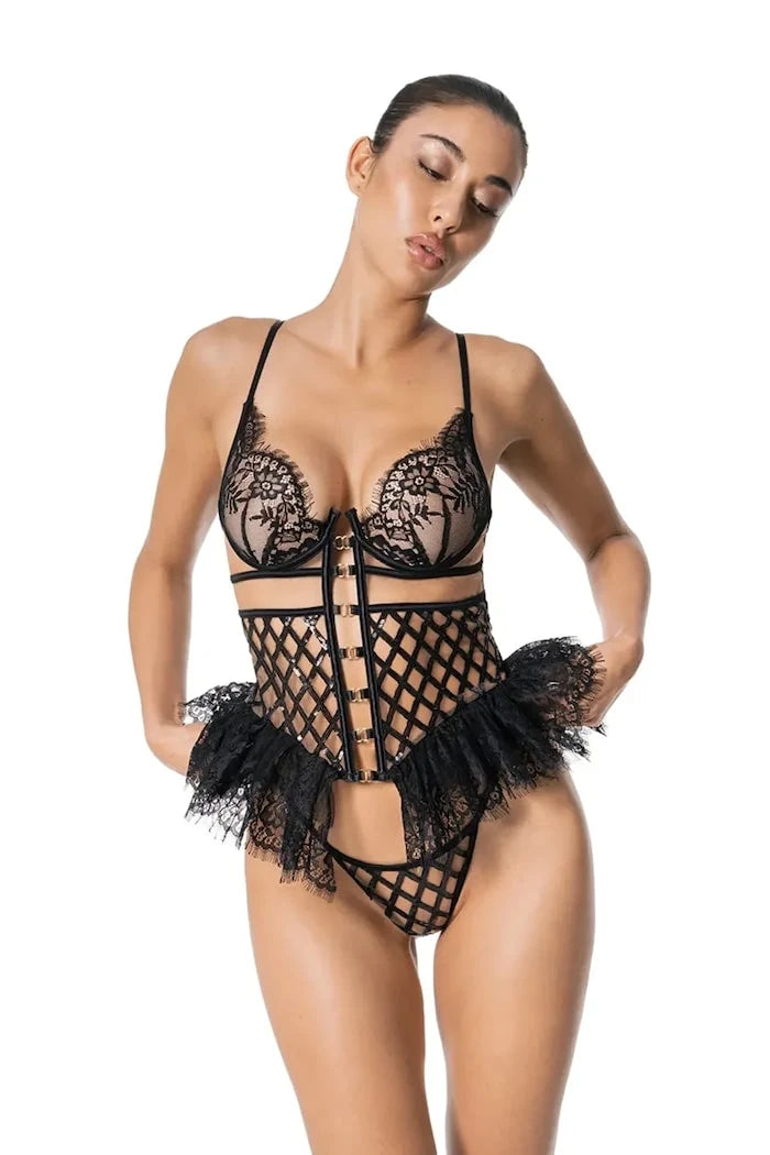 GOD SAVE QUEENS kadın body VALENTINA CORSETED BODYSUIT