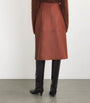 Yves Salomon Red Lambskin Wrap Skirt