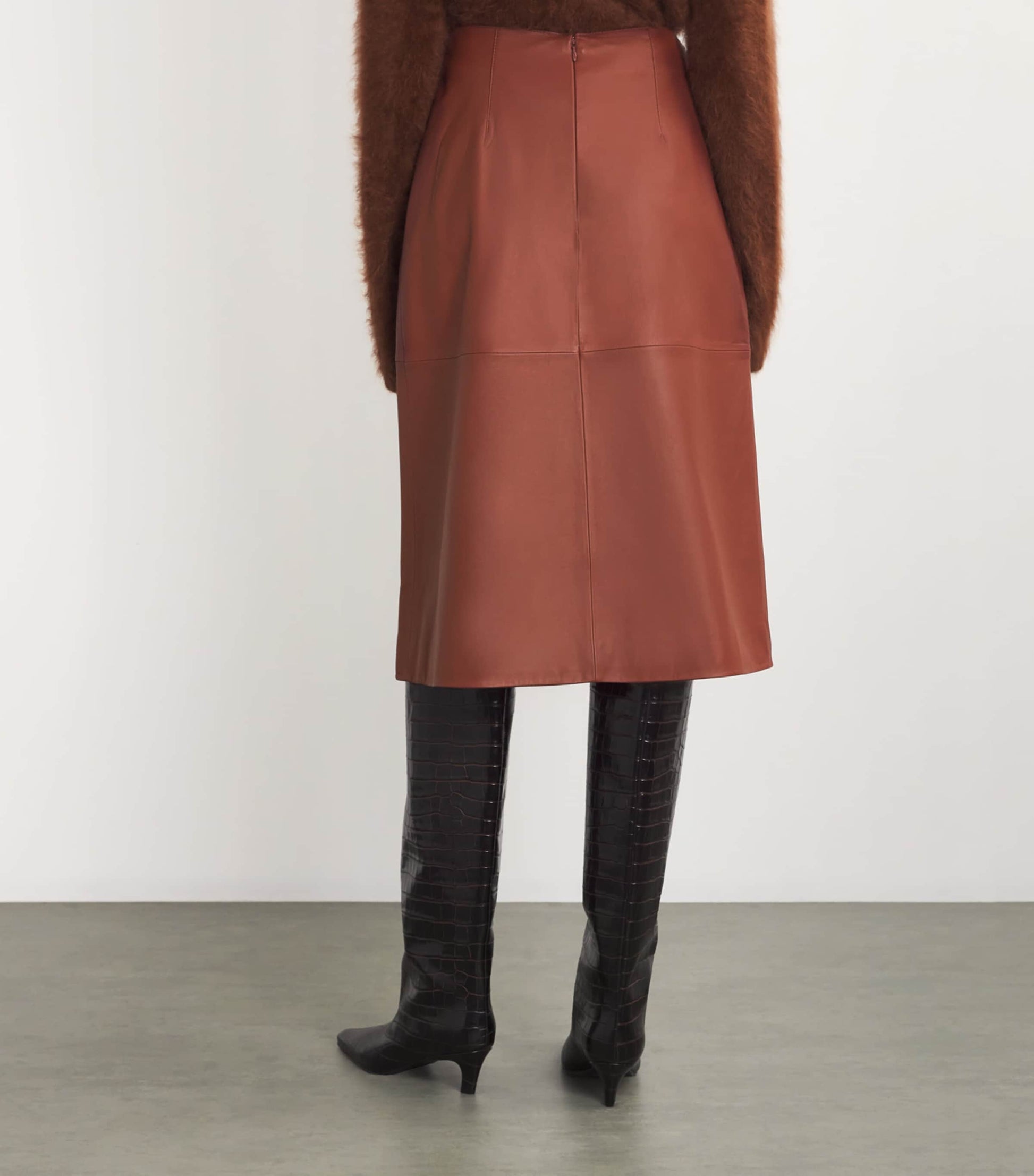 Yves Salomon Red Lambskin Wrap Skirt