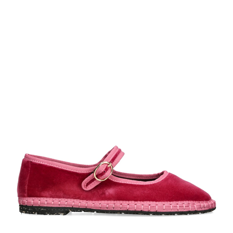 Pink Velvet Frances Mary Janes