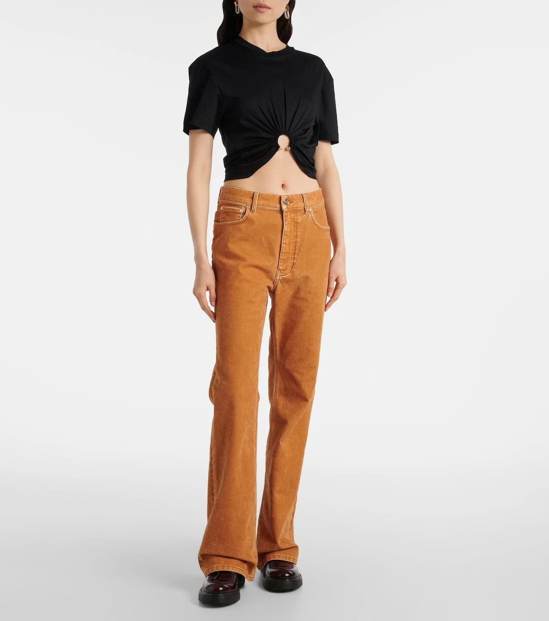 Rabanne - High-rise straight jeans