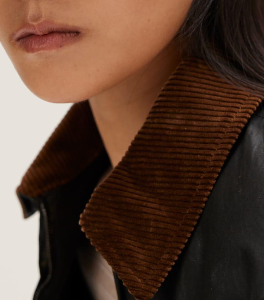 Coated Cotton Poplin Bomber Jacket