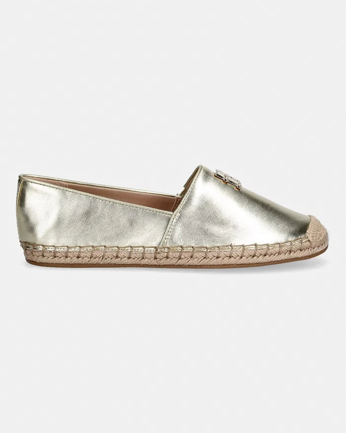 Tommy Hilfiger Kadın Deri Espadril TH LOGO GOLD ESPADRILLE
