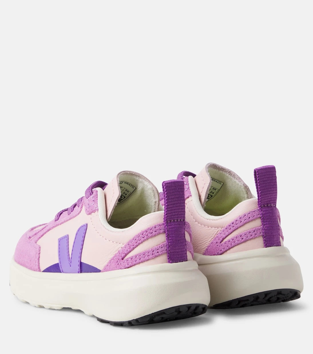 Veja Kids - Canary suede-trimmed leather sneakers