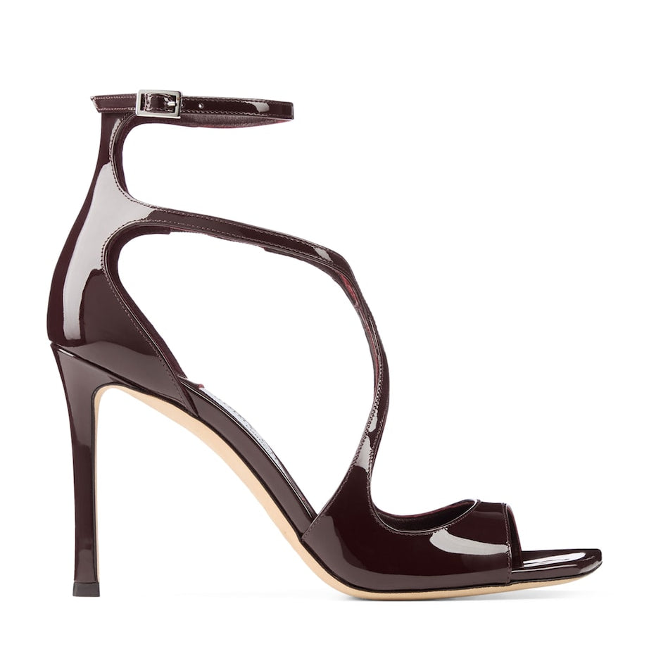 Jimmy Choo Burgundy Azia 95 Leather Sandals