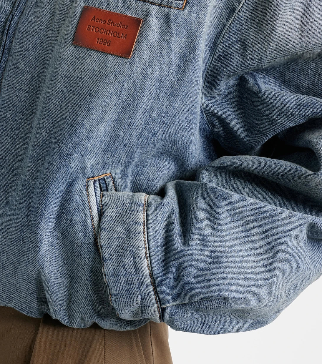 Acne Studios - Okra suede-trimmed denim blouson jacket