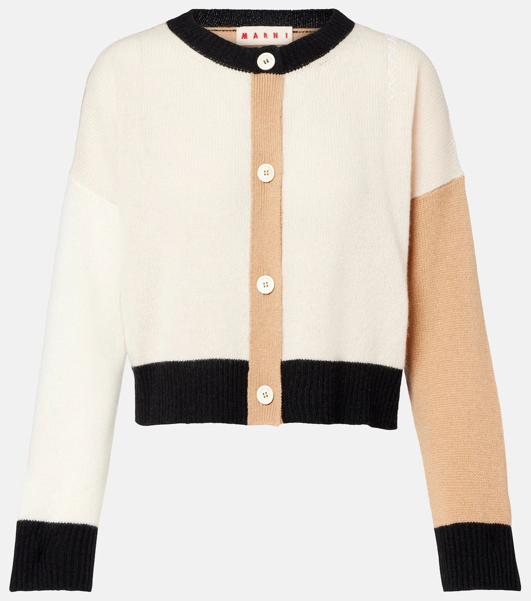 Marni - Colorblocked cashmere cardigan