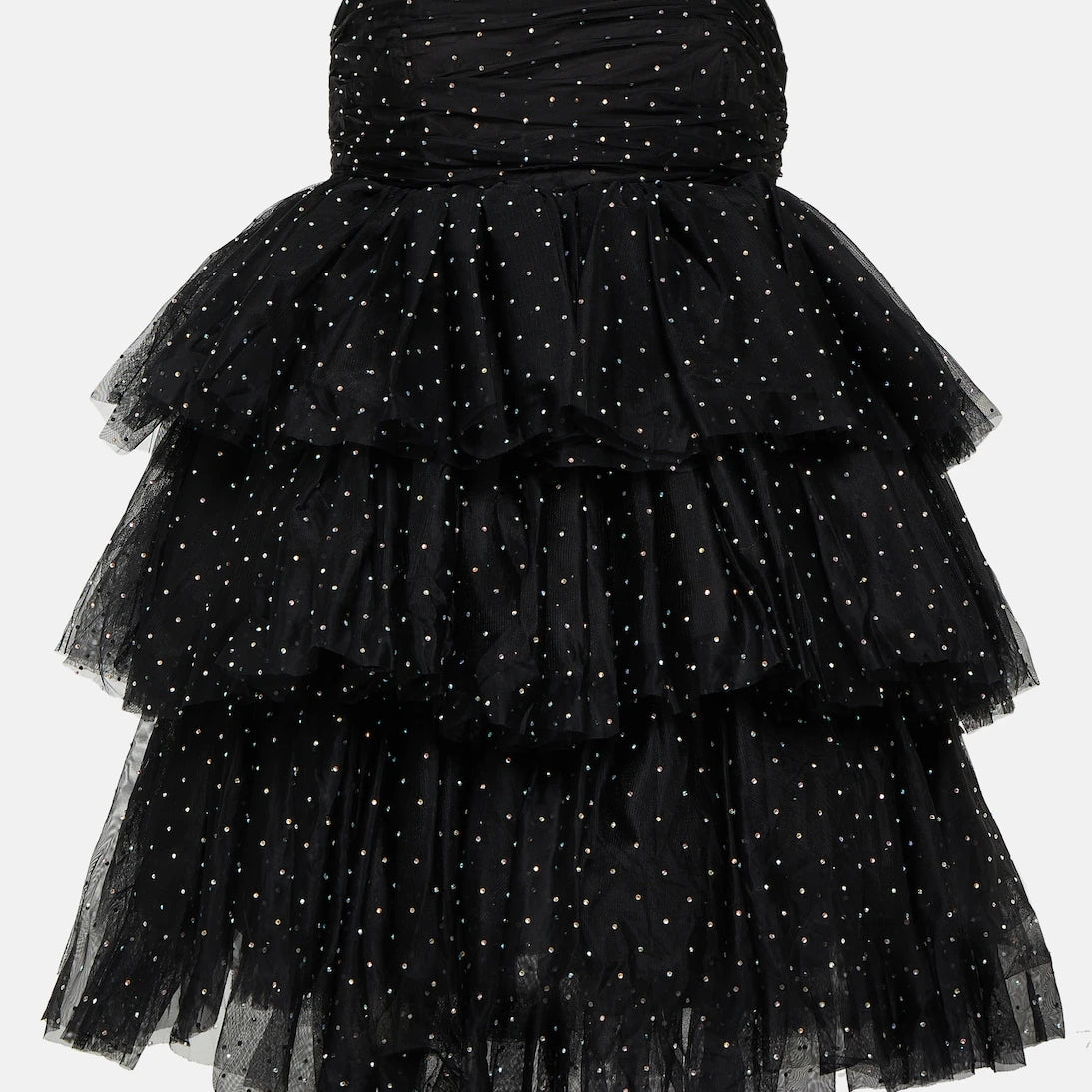 Rotate - Embellished strapless tulle minidress