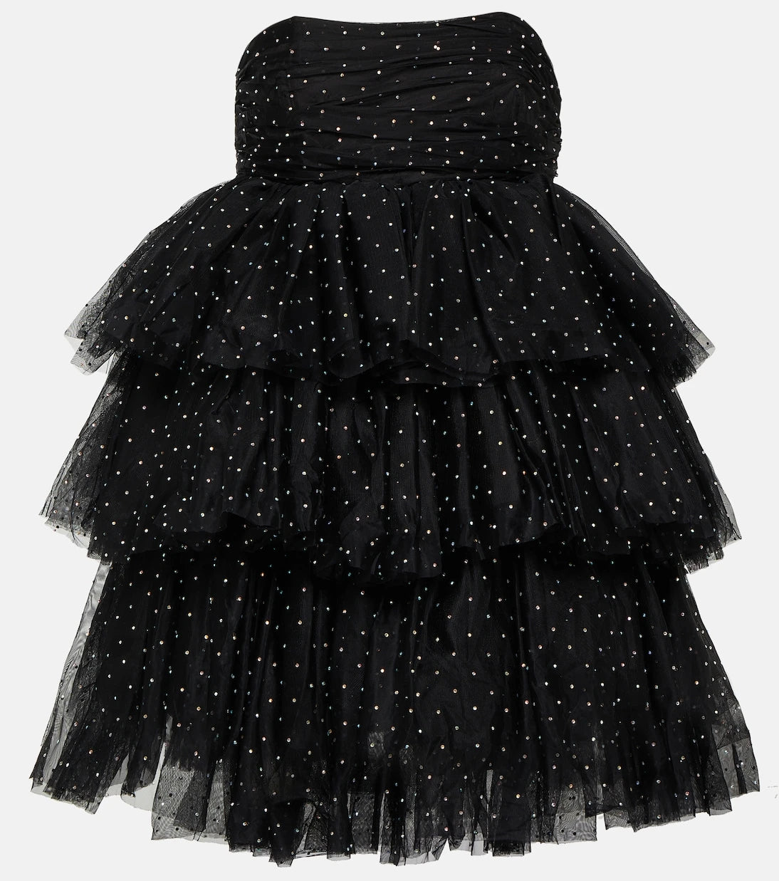 Rotate - Embellished strapless tulle minidress