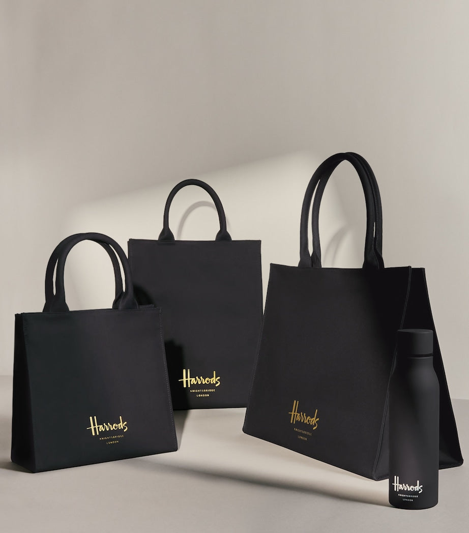 Black Medium Cotton Logo Tote Bag