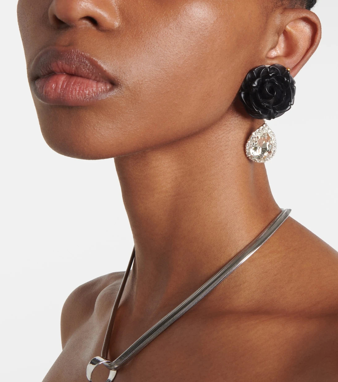 Magda Butrym - Mini Rose crystal-embellished drop earrings