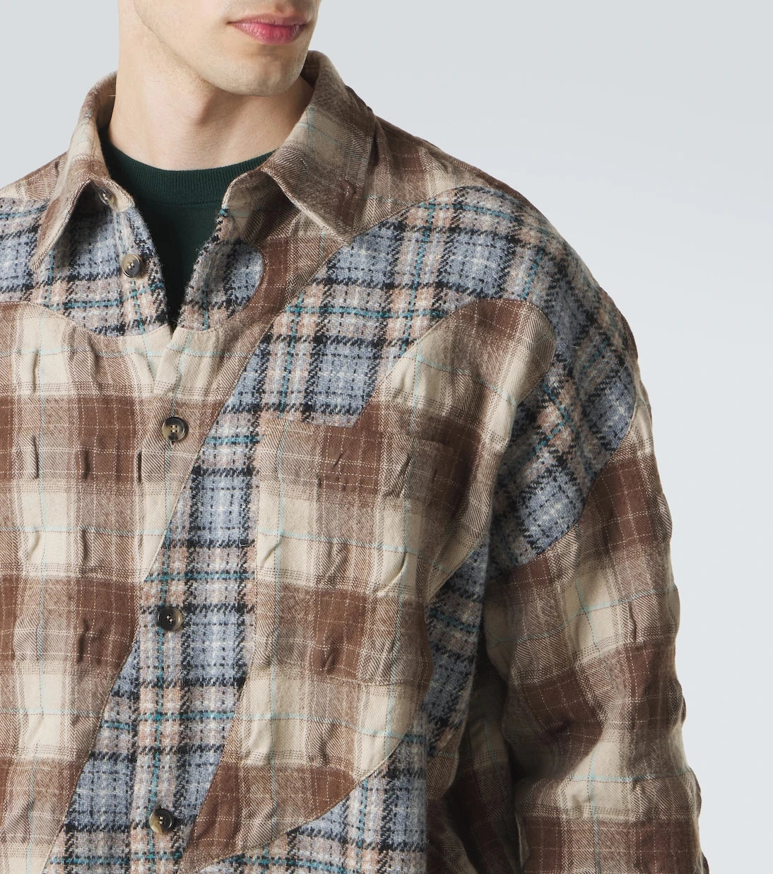 Loewe - Logo plaid wool and cotton flannel shirt