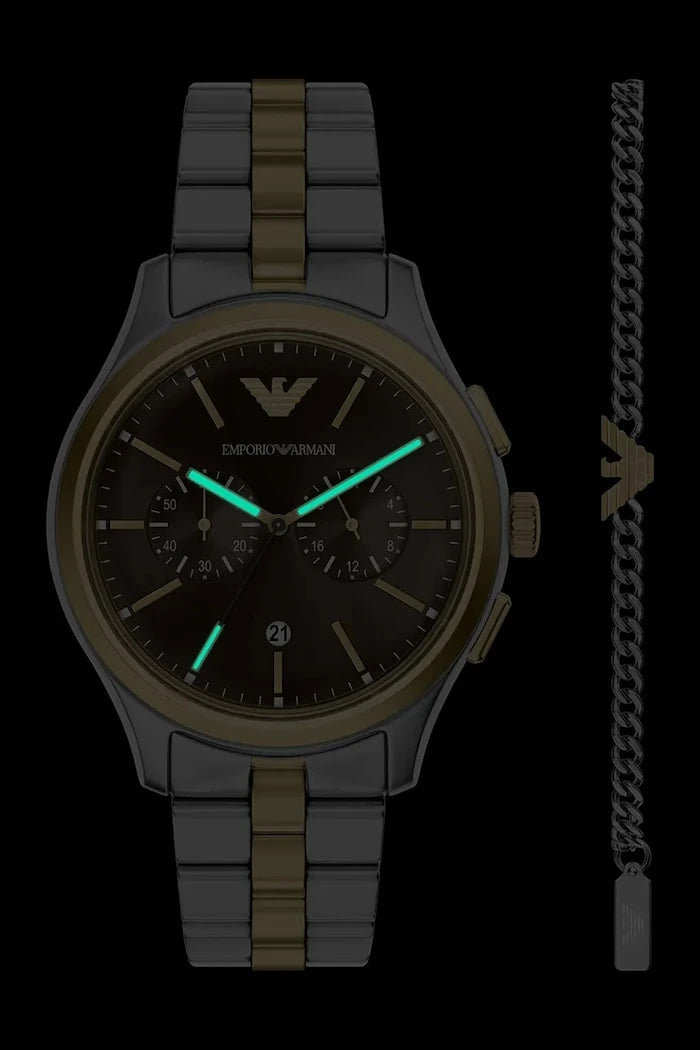 Emporio Armani Erkek Dario Saat ve Bileklik Seti