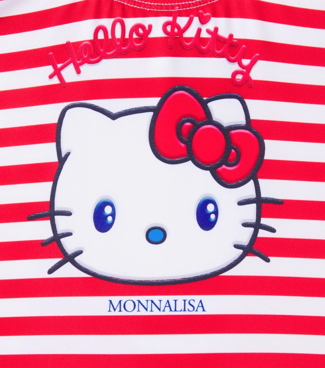 Monnalisa - x Hello Kitty striped swimsuit