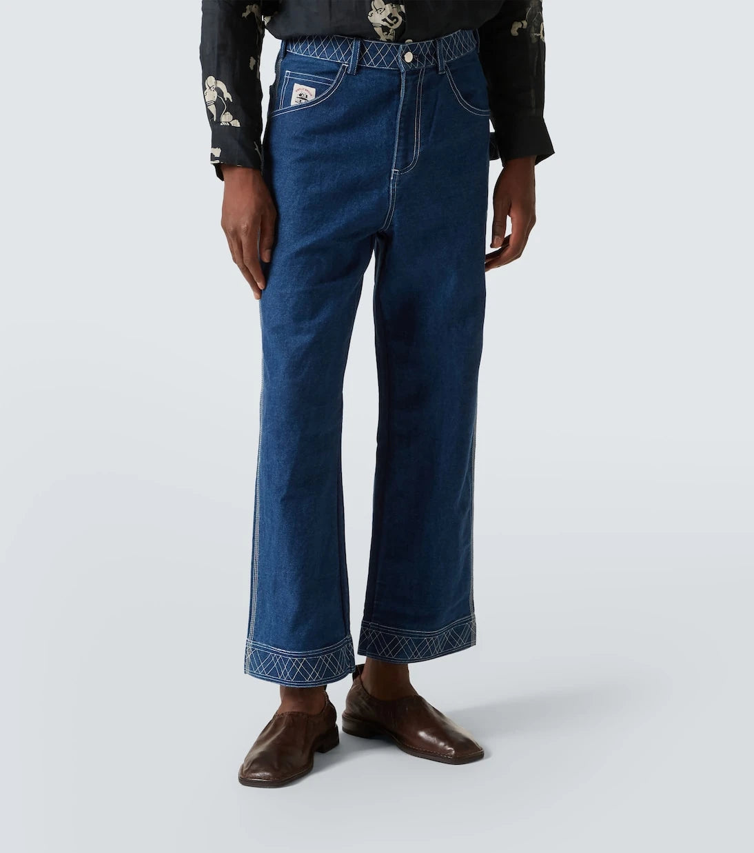 Bode - Knolly Brook embroidered wide-leg jeans