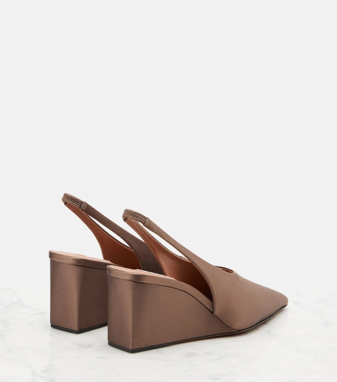 Alaïa - Cube 75 satin slingback wedges