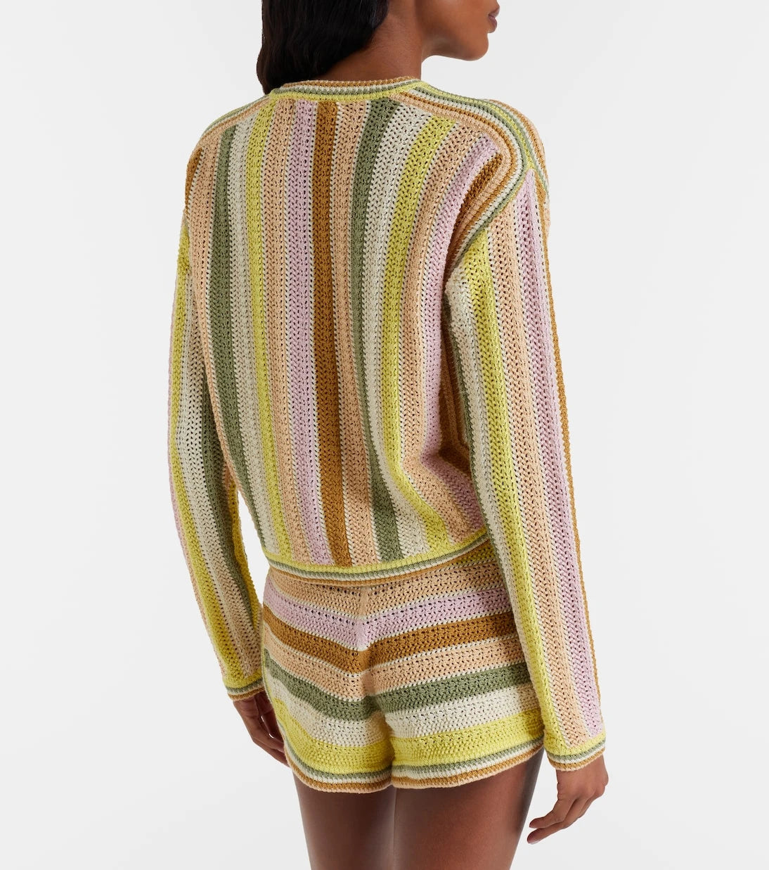 Zimmermann - Indra striped crochet cotton cardigan