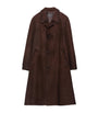 Brown Suede Trench Coat