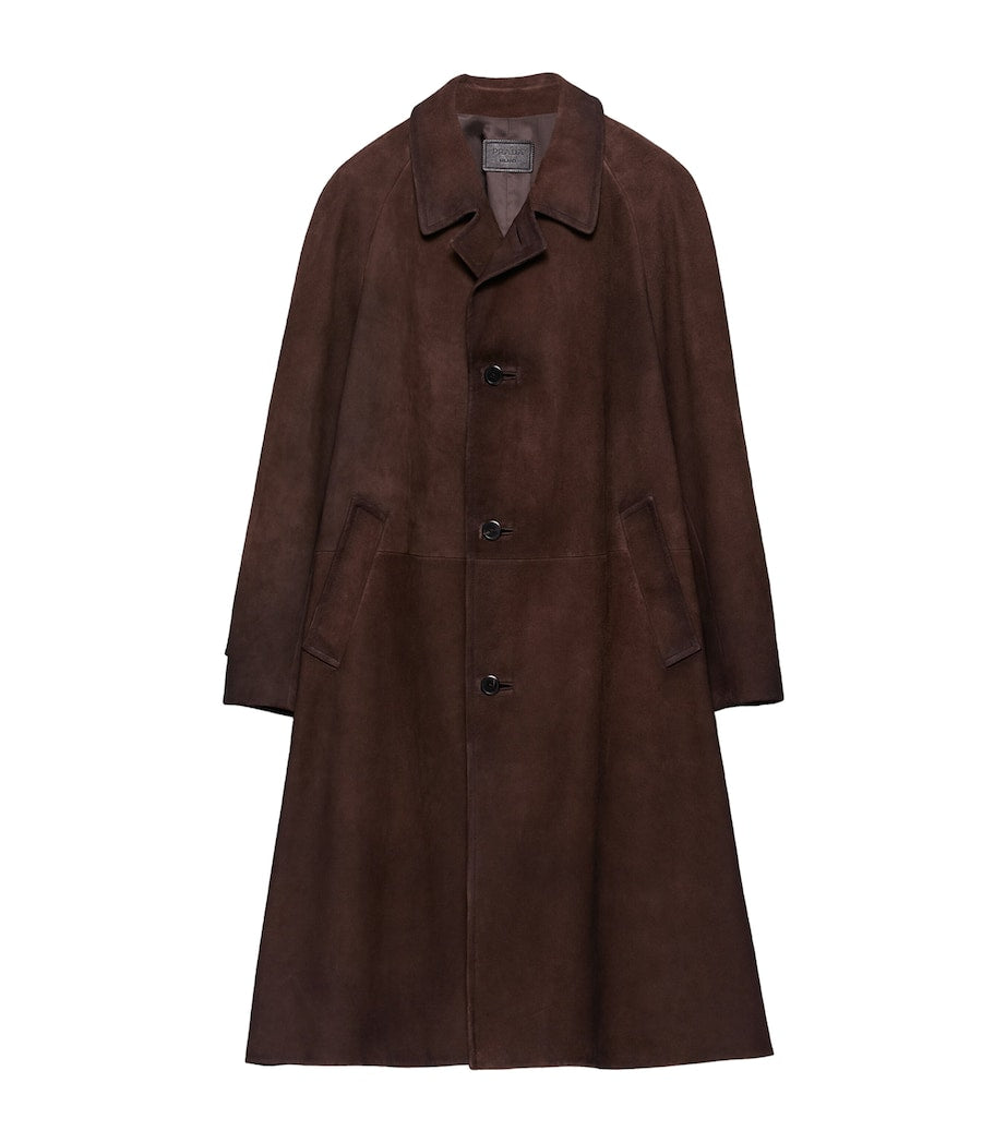 Brown Suede Trench Coat