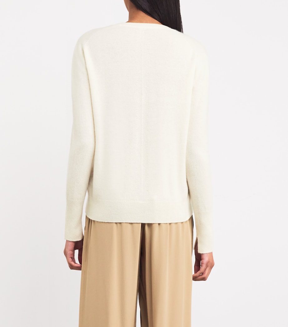 Ivory Cashmere V-Neck Sweater