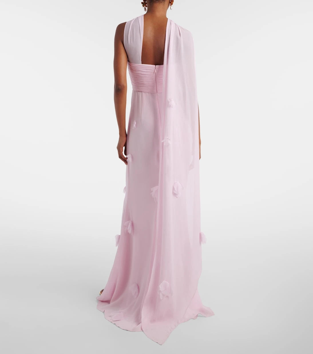 Self-Portrait - Scarf-detail georgette gown