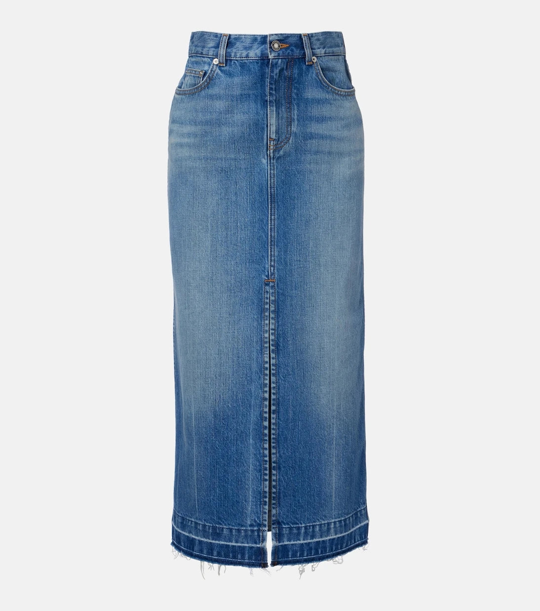 Givenchy - High-rise denim midi skirt