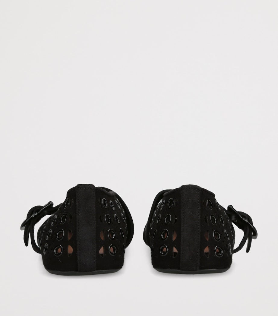 Alaïa Black Suede Vienne Ballet Flats