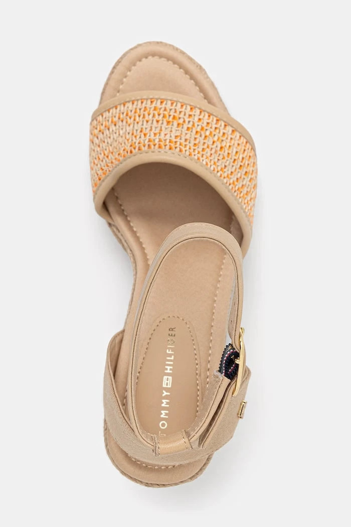 Tommy Hilfiger сандали HIGH WEDGE ESPAD RAFFIA