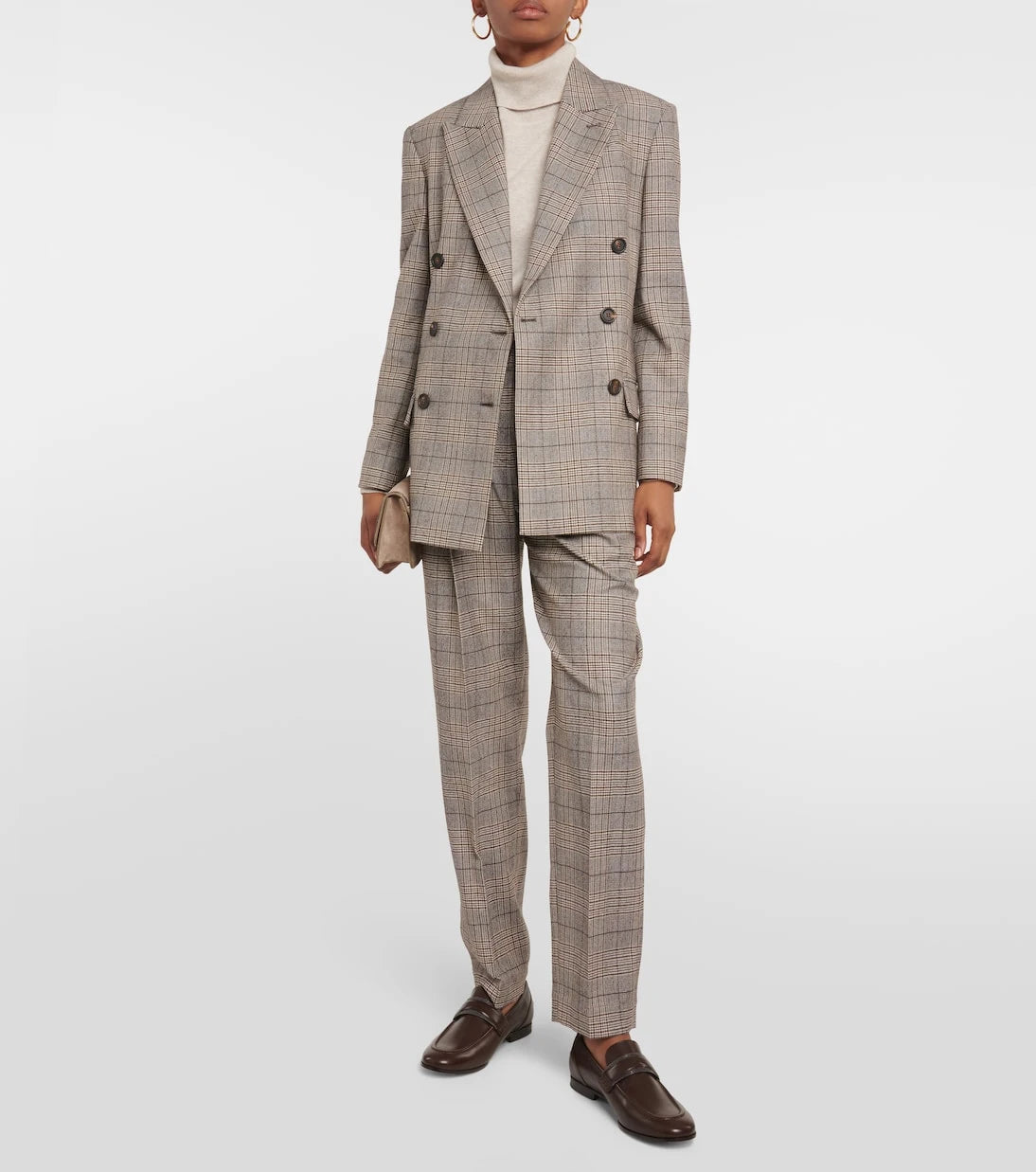 Brunello Cucinelli - بنطلون كاروهات من مزيج الصوف والقطن