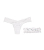 Hanky Panky White I Do Original Rise Thong & Garter Set