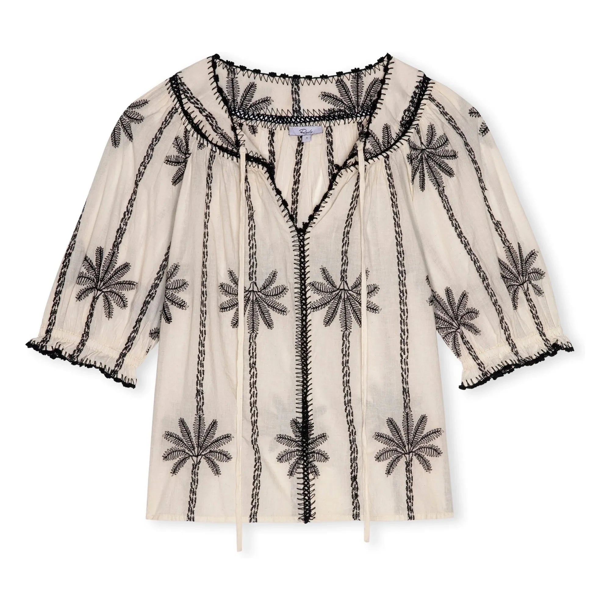 Rails - Belina Cotton Embroidery Blouse | White