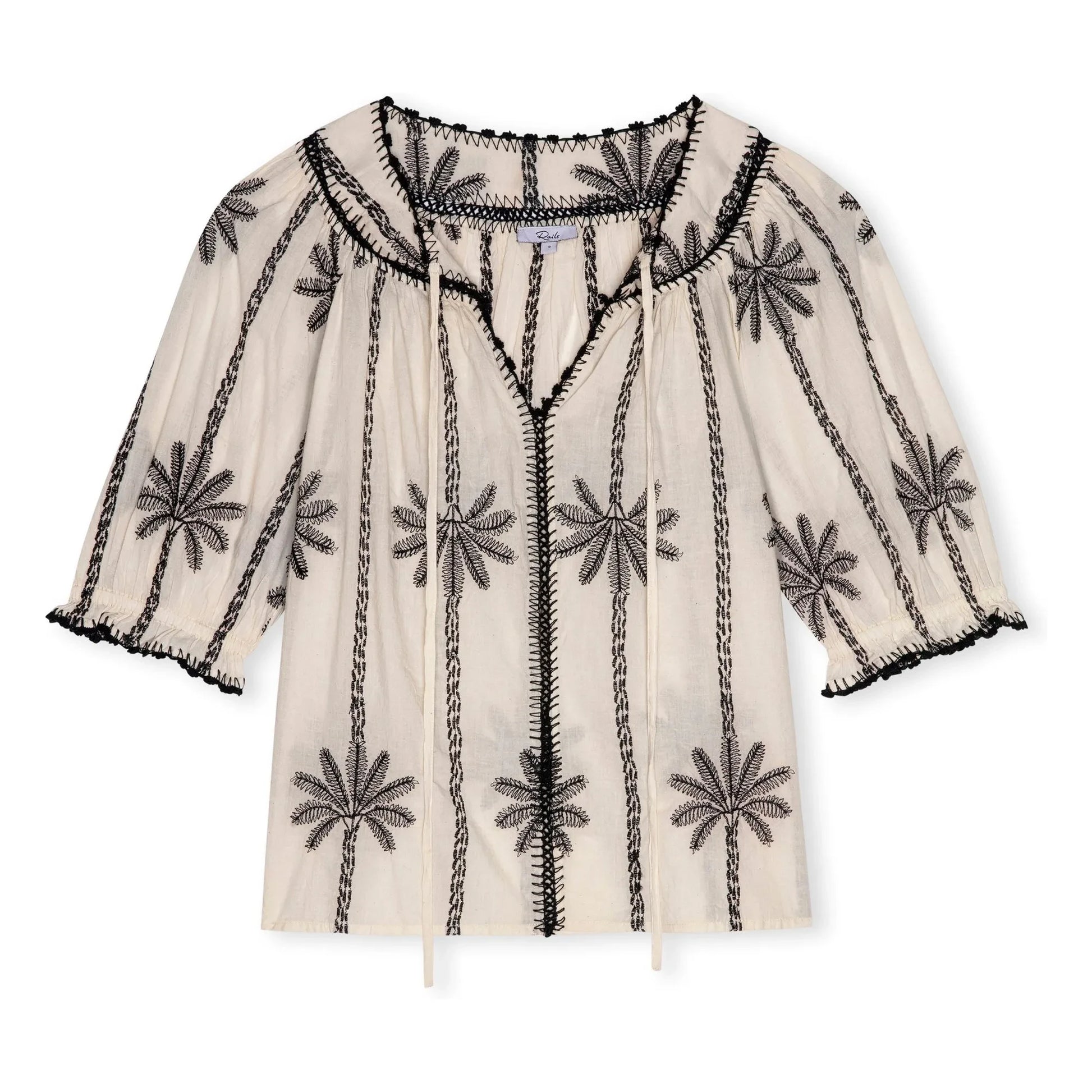 Rails - Belina Cotton Embroidery Blouse | White