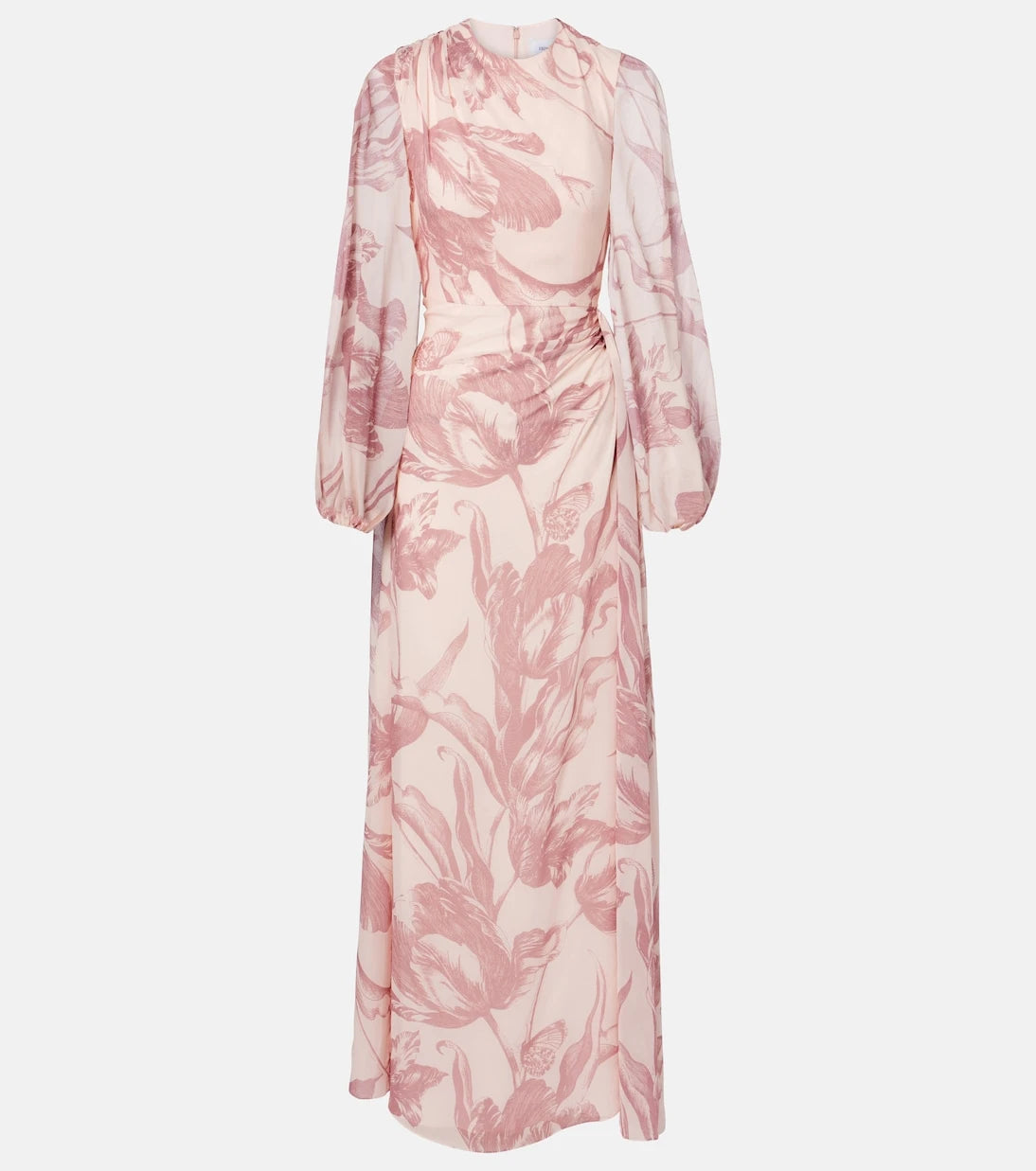 Erdem - Draped floral silk voile gown