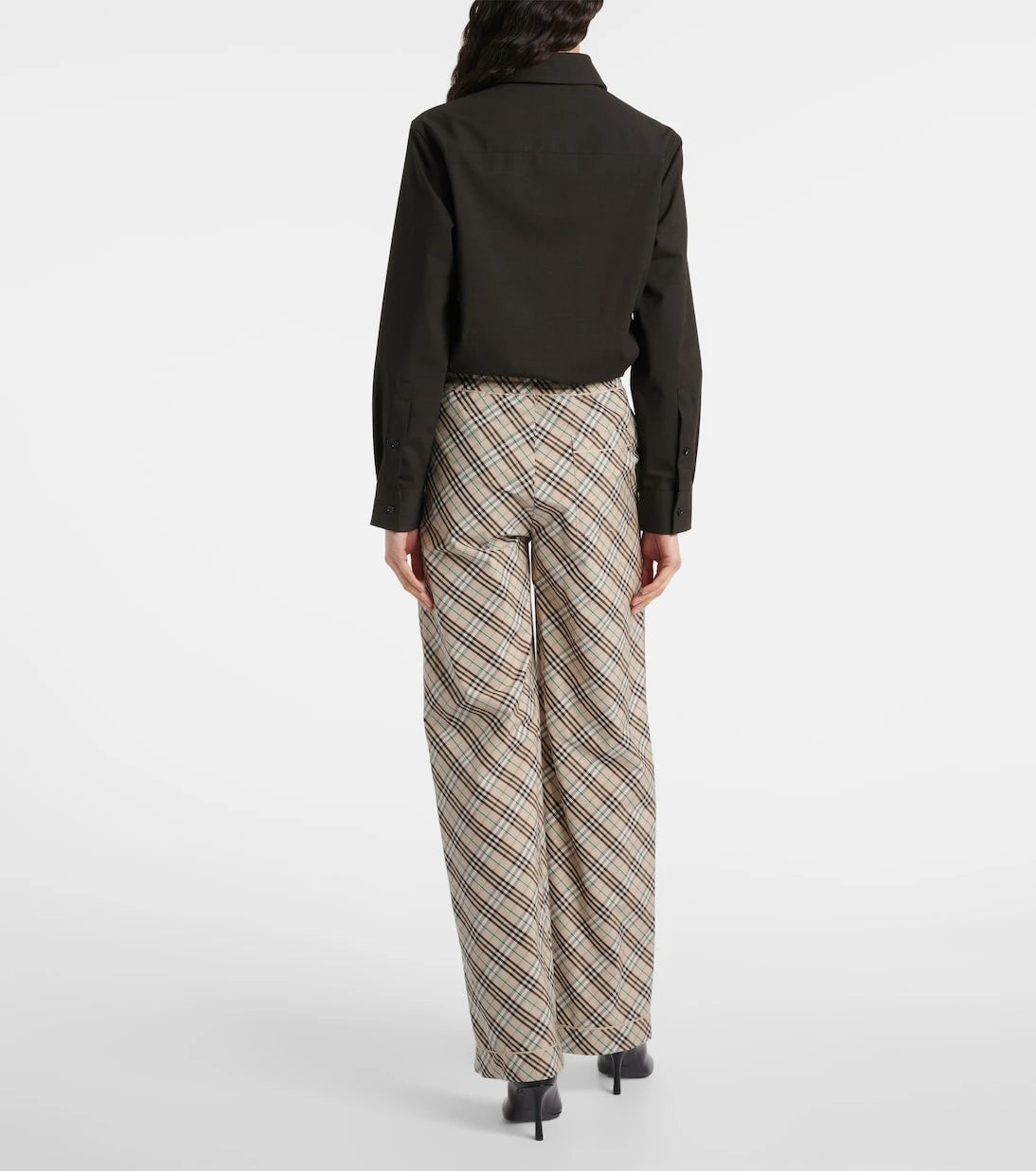 Burberry - Burberry Check cotton wide-leg pants