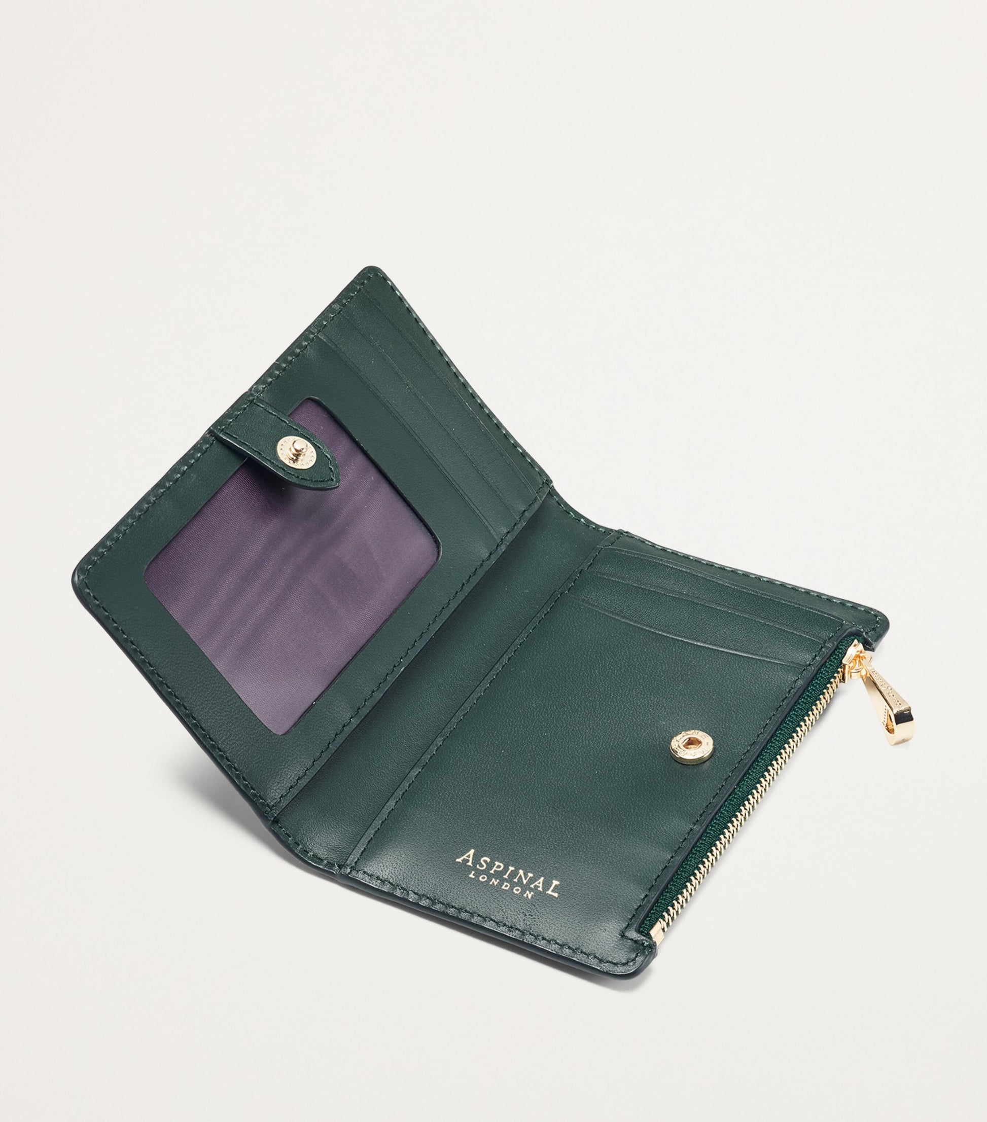 Aspinal Of London Green Small Mayfair Purse