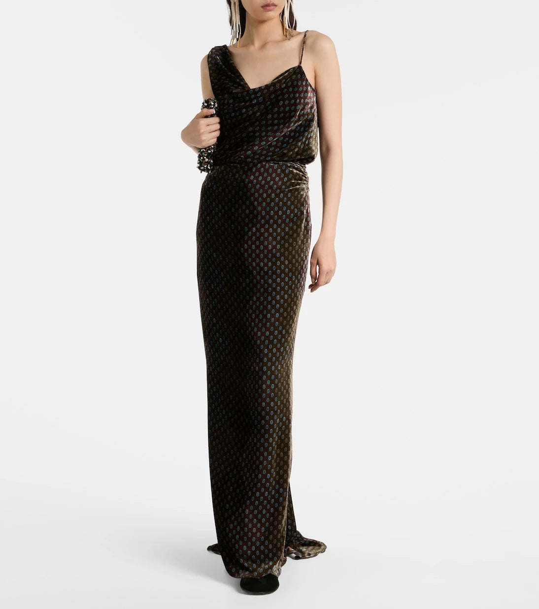 Dries Van Noten - Printed satin maxi skirt