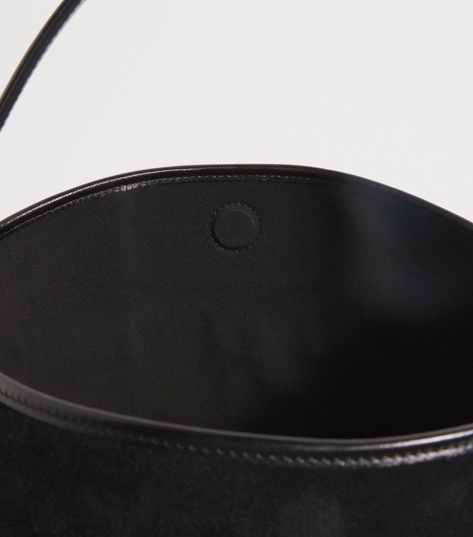 Black Suede Tangoso Bucket Bag