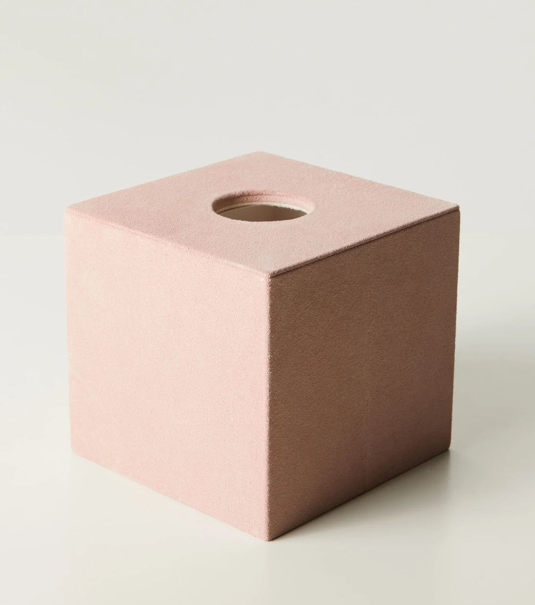 Michaël Verheyden - Niez Cube suede and wooden tissue box