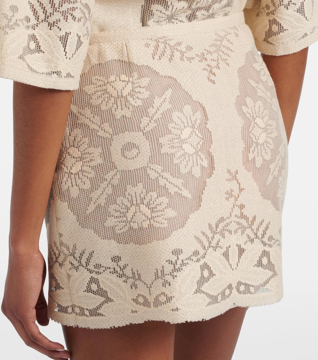 Valentino - Floral cotton-blend miniskirt