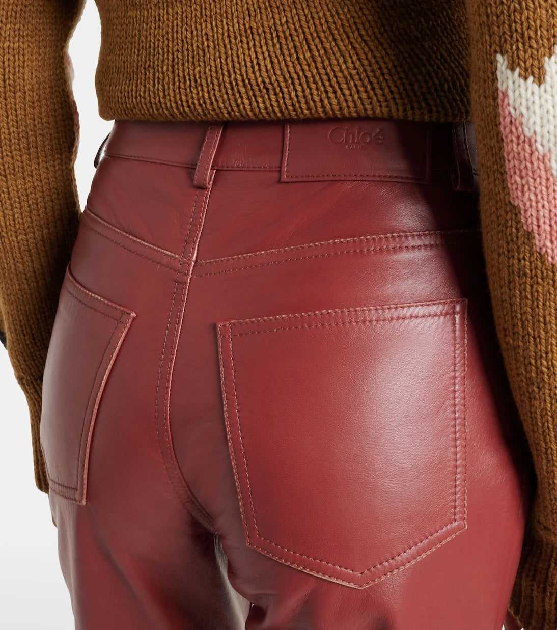 Chloé - Deri İspanyol Paça Pantolon