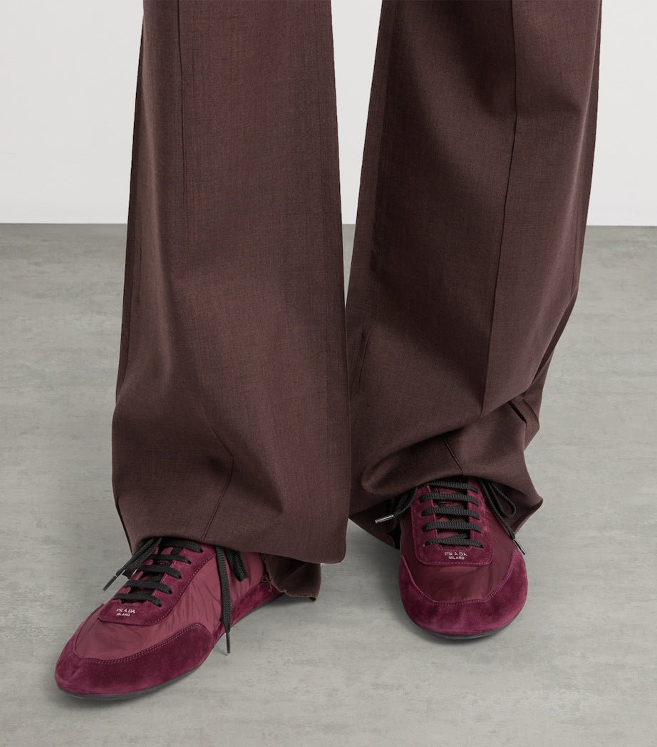 Prada Re-Nylon and Suede Collapse Sneakers