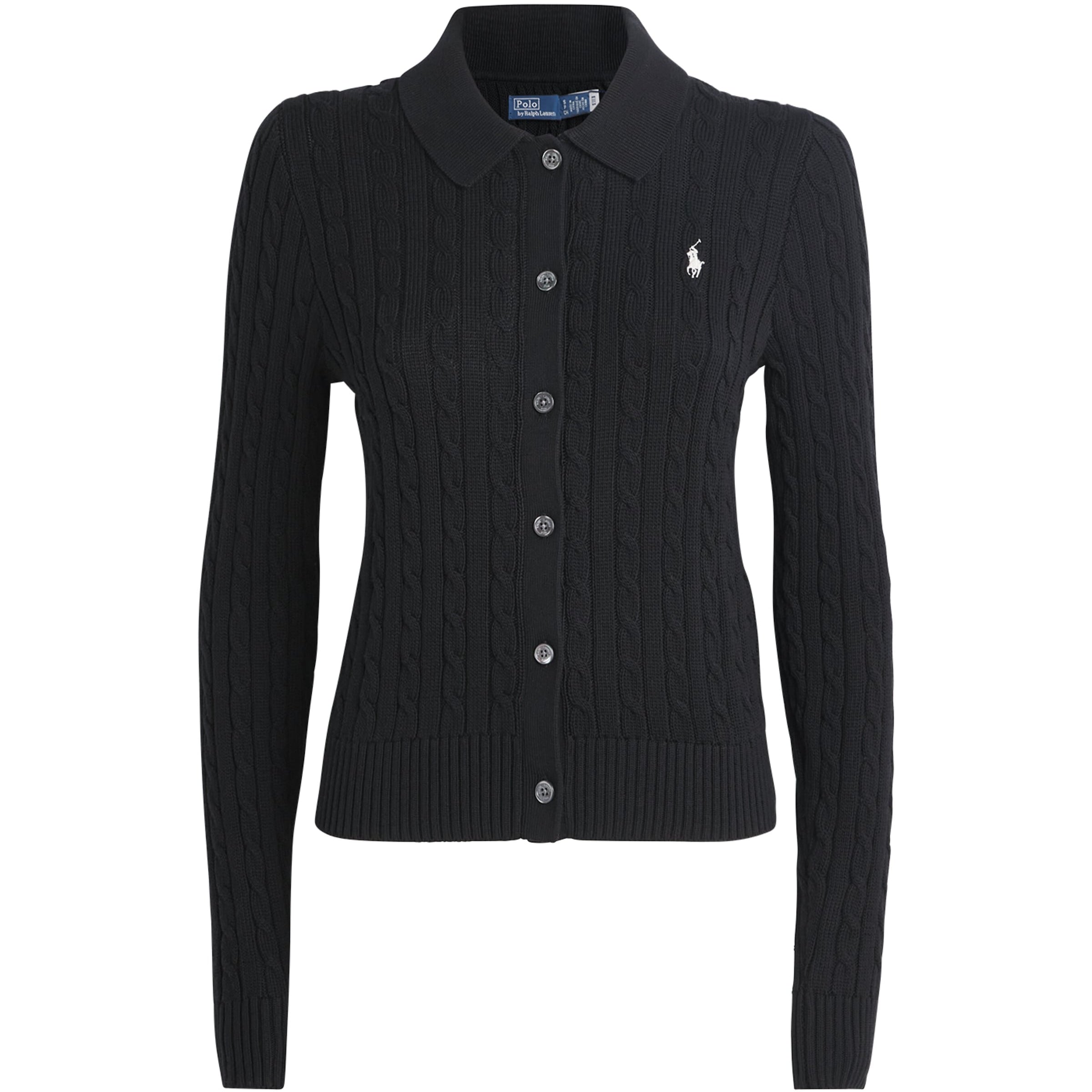 Cotton Polo Pony Cable-Knit Cardigan