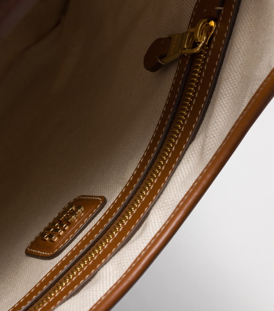 Miu Miu Blue Canvas-Leather Ivy Tote Bag