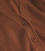 Johnstons Of Elgin Brown Superfine Cashmere V-Neck Cardigan