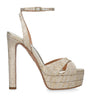 Aquazzura Gold Metallic Divine Plateau Platform Sandals 130