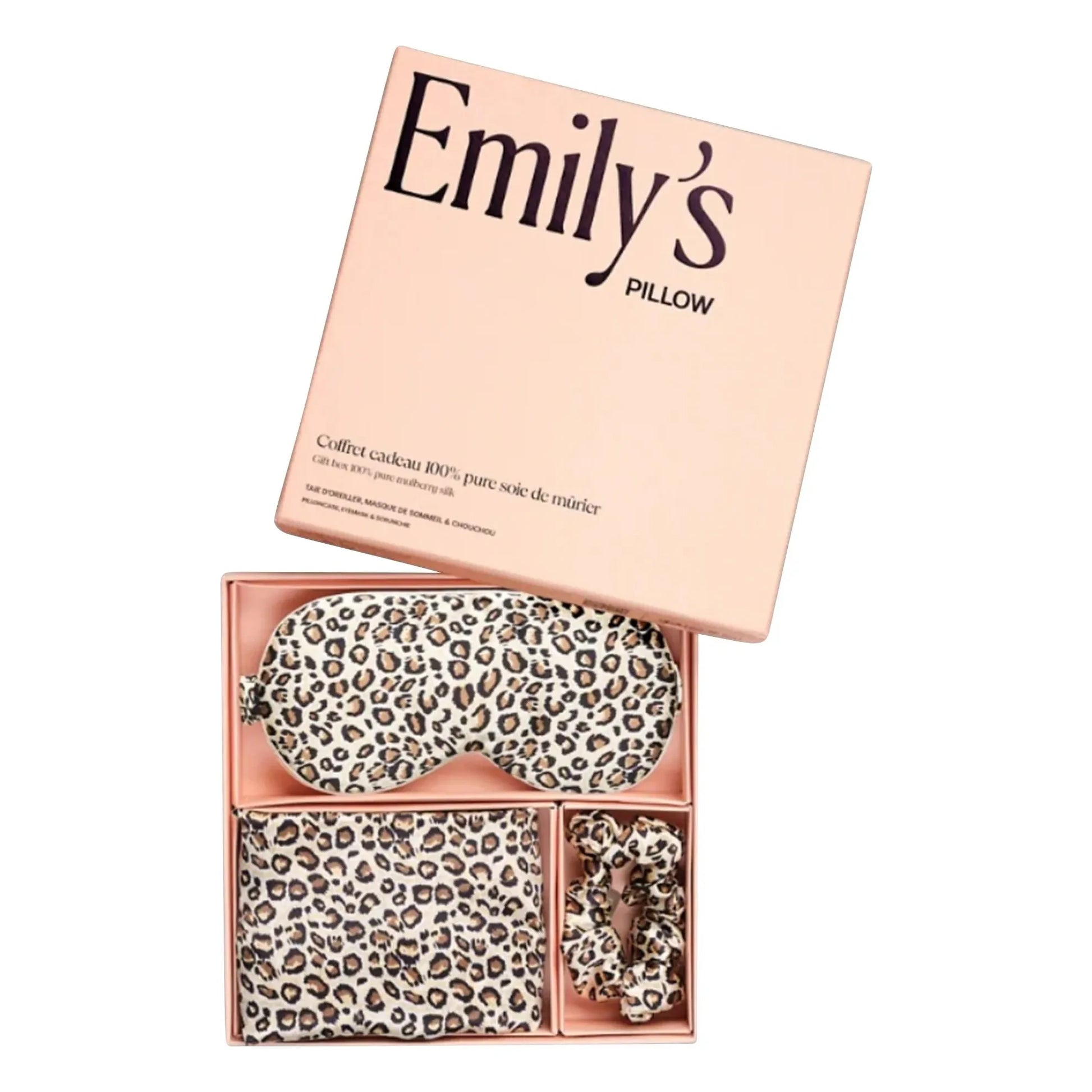 Emily's Pillow - Leopard-print mulberry silk sleep set