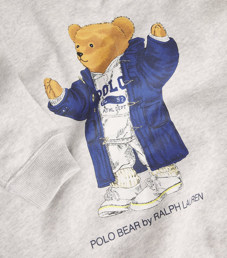 Grey Cotton-Blend Polo Bear Sweatshirt